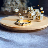 Anel Meia Aliança Com Diamantes De 05 Pontos