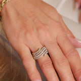 Anel Vivara Bold Ouro Branco Com Diamantes Brancos E Fancy