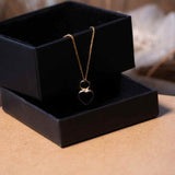 Pingente Coração Em Ouro Amarelo Com Ônix