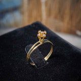 Anel Chuveirinho Flor Em Ouro Amarelo Com Diamantes