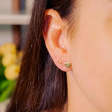 Brinco Trio Corações Em Ouro Amarelo