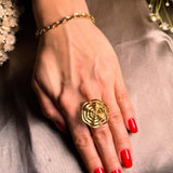 Anel Flor Em Ouro Amarelo Com Diamantes