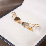 Brinco Trio Corações Em Ouro Amarelo