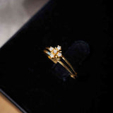 Anel Chuveirinho Flor Em Ouro Amarelo Com Diamantes