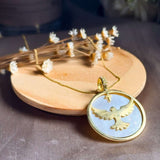 Pingente Medalha Espírito Santo Ouro Amarelo E Madrepérola