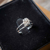 Anel Chuveirinho Moderno Bruner Em Ouro Branco Com Diamantes