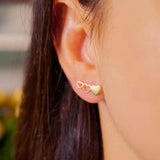 Brinco Trio Corações Em Ouro Amarelo