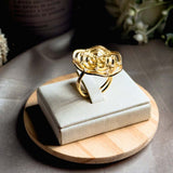 Anel Flor Em Ouro Amarelo Com Diamantes