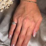 Anel Chuveiro Em Ouro Branco Com Diamantes 04 Pontos