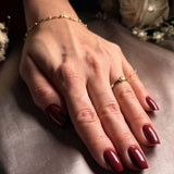 Anel Falange Flor Ouro Amarelo Diamante