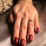 Anel Falange Flor Ouro Amarelo Diamante