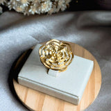 Anel Flor Em Ouro Amarelo Com Diamantes