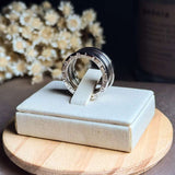 Anel Aliança Bvlgari Em Ouro Branco B.zero1