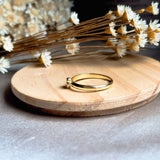 Anel Falange Flor Ouro Amarelo Diamante