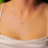 Colar Veneziana Ponto De Luz Em Ouro Branco E Zircônia