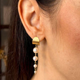 Brincos Pendentes Em Ouro Amarelo Com Pérolas Barrocas