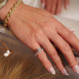 Anel Chuveirinho Moderno Bruner Em Ouro Branco Com Diamantes