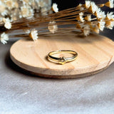 Anel Falange Flor Ouro Amarelo Diamante