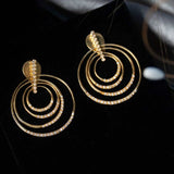 Brincos Pendentes Circles Em Ouro Amarelo Com Diamantes