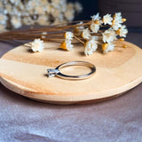 Anel Solitário Princess Em Ouro Branco Diamante De 10 Pontos