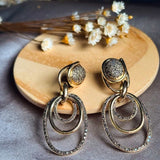 Brincos Pendentes Elos Em Ouro Rosê Com Diamantes Cognac