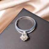 Anel Chuveirinho Moderno Bruner Em Ouro Branco Com Diamantes