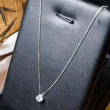 Colar Veneziana Ponto De Luz Em Ouro Branco E Zircônia