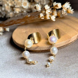 Brincos Pendentes Em Ouro Amarelo Com Pérolas Barrocas