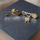 Brinco Trio Corações Em Ouro Amarelo