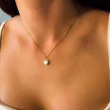 Pingente Coração Em Ouro Amarelo Com Ônix