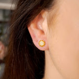 Brincos Chuveirinho Flower Em Ouro Amarelo E Diamantes