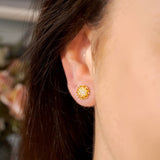 Brincos Chuveirinho Flower Em Ouro Amarelo E Diamantes