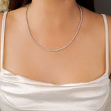 Colar Riviera Em Ouro Branco Com Diamantes De 05 Pontos 9,75 Cts