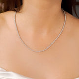 Colar Riviera Em Ouro Branco Com Diamantes De 05 Pontos 9,75 Cts