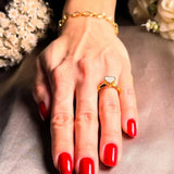 Anel Namorada Coração Em Ouro Amarelo Com Diamantes