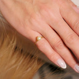 Anel Solitário Em Ouro Amarelo Com Pérola 06mm