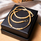 Colar Hstern Miçangas Em Ouro Amarelo Original