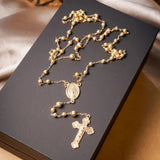 Colar Terço Em Ouro Amarelo Elos Cartier Crucifixo