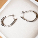 Brincos Bruner Argolas Ouro Branco Cravejadas Com Diamantes