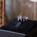 Brincos Borboleta Em Ouro Branco Com Diamantes