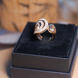 Anel Hstern Íris Em Ouro Rosê Com Diamantes