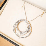 Pingente Orbital Em Ouro Branco Cravejado Com Diamantes
