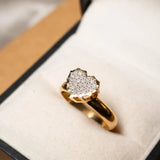 Anel Namorada Coração Em Ouro Amarelo Com Diamantes