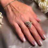 Anel Hstern Íris Em Ouro Rosê Com Diamantes