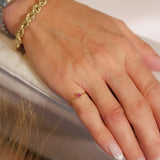 Anel Solitário Em Ouro Amarelo Com Rubi De 10 Pontos