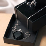 Pingente Void Em Ouro Branco Com Ônix E Diamantes