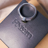 Solitário Hstern Ouro Branco Com Turmalina Verde E Diamantes