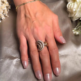 Anel Hstern Íris Em Ouro Rosê Com Diamantes