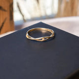 Anel Ramos Em Ouro Amarelo Com Diamantes