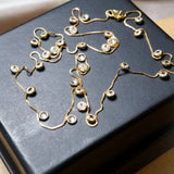 Colar Cordão De Pedras Em Ouro Amarelo E Safiras